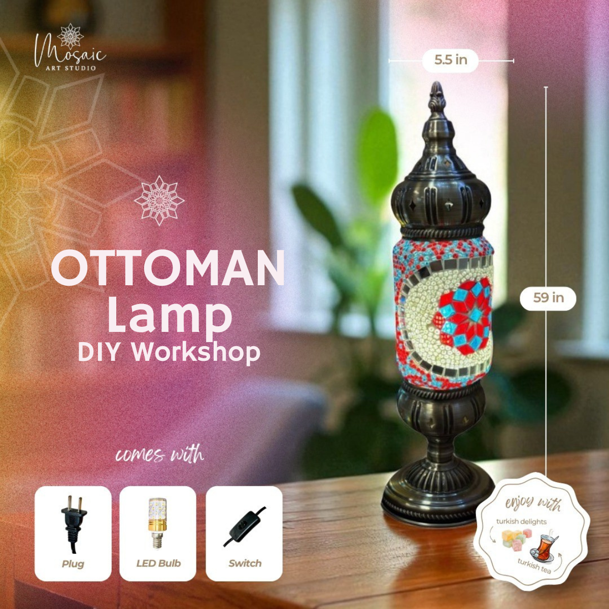 DIY Turkish Mosaic Lamp Workshop – Victoria, BC