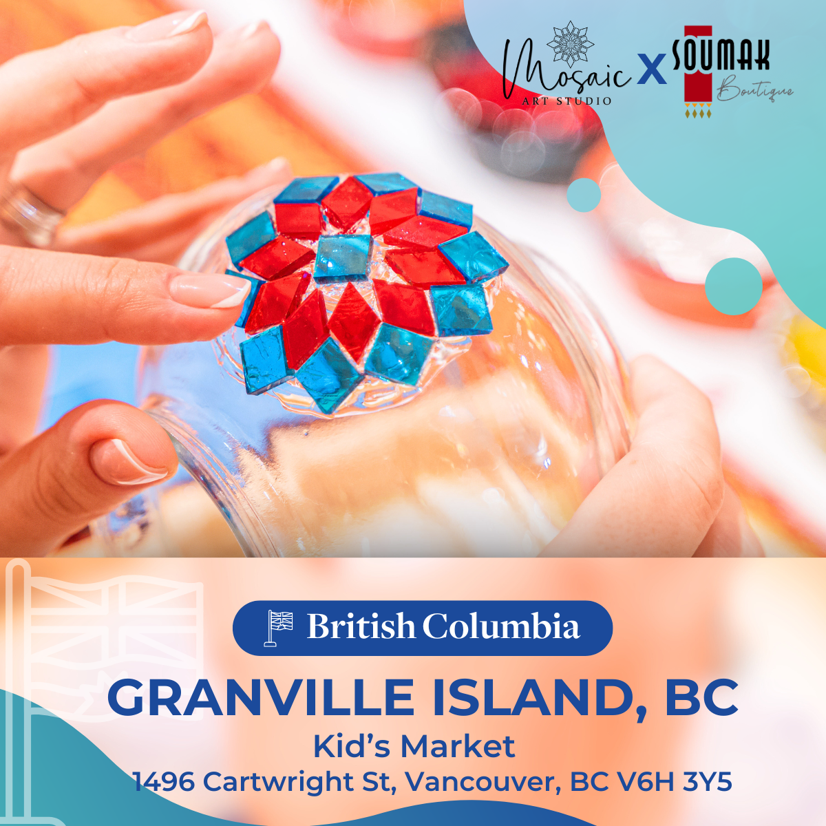 Mosaic Art Workshops in Granville Island, BC